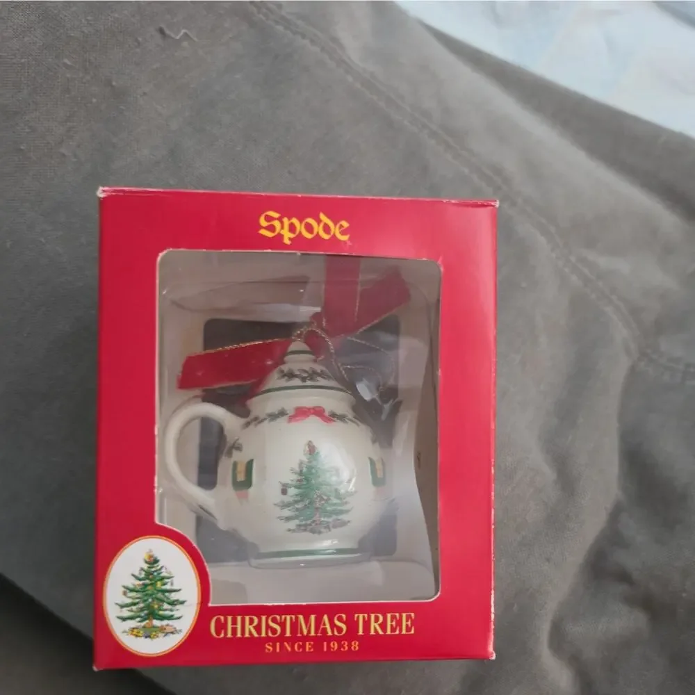 Spode 2003 Christmas Tree Ornament, A Spode Our New Home Teapot